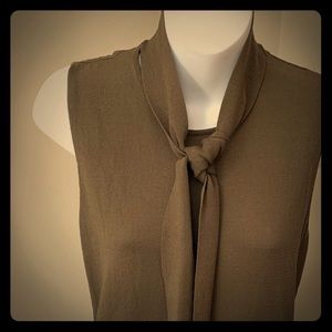 Olive green lightweight sleeveless sweater